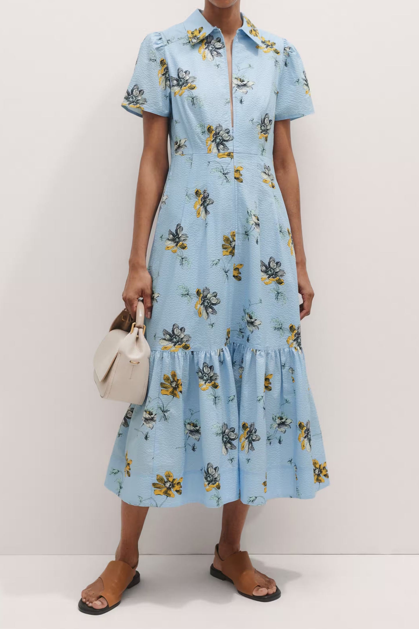 Zip Shirt Floral Dress