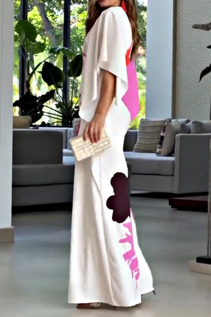 Fashionable Contrast Color, V-neck Design Slim Jumpsuit