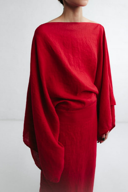 Red Linen Dress