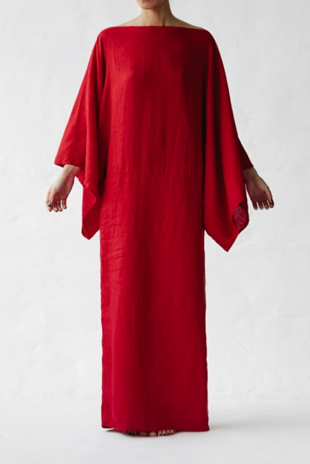 Red Linen Dress