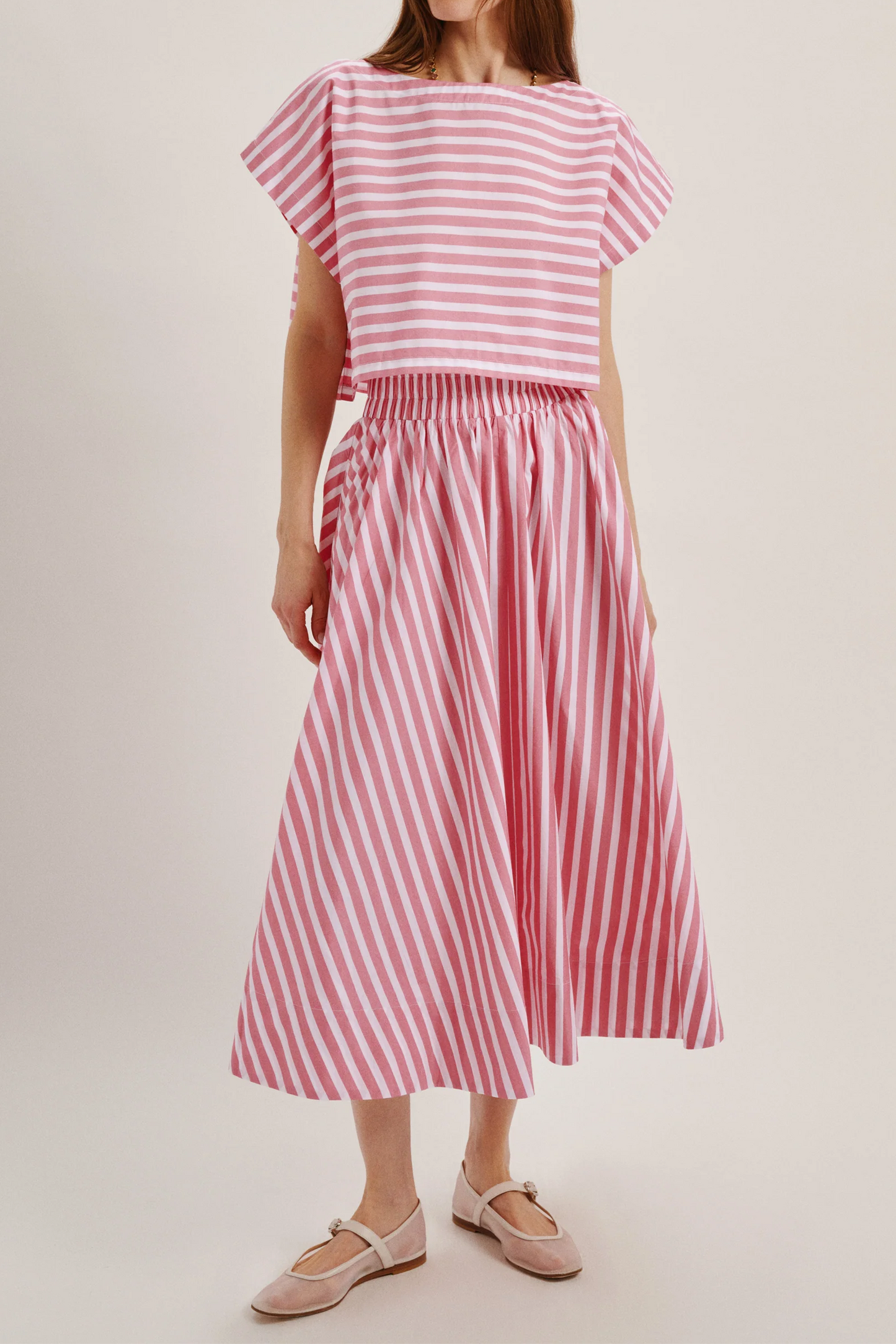 Cotton Poplin Cropped Top and Circle Skirt