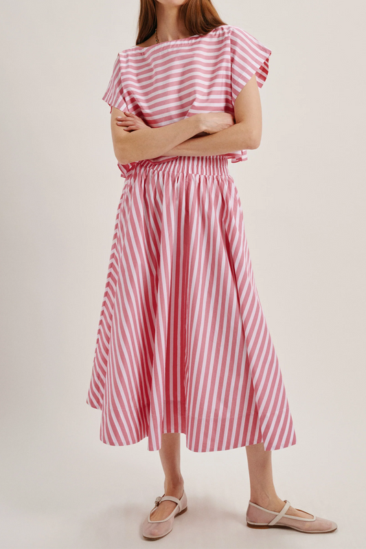 Cotton Poplin Cropped Top and Circle Skirt