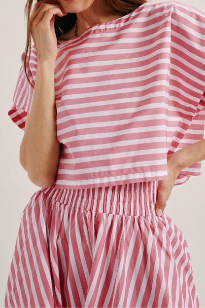 Cotton Poplin Cropped Top and Circle Skirt