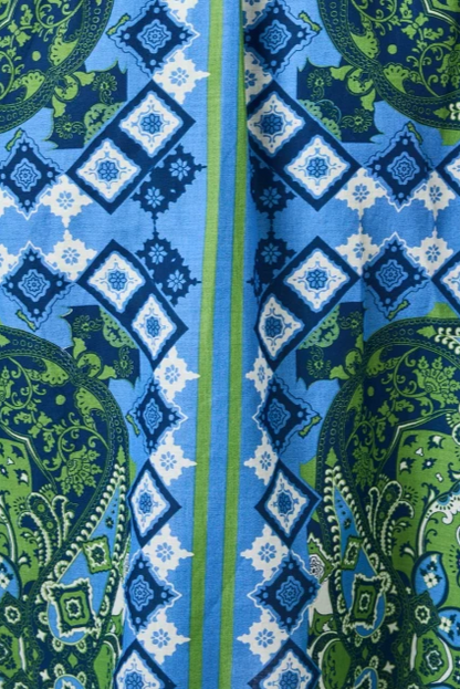 Spring Green Printed Short Dress