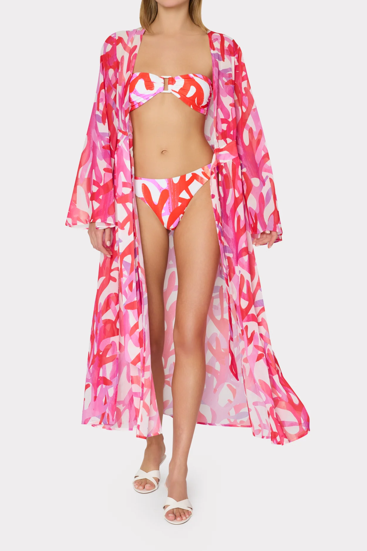 Printed Chiffon Blouse Maxi Dress