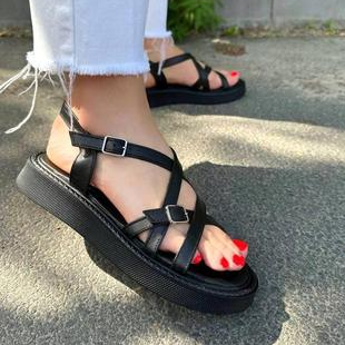 Black Strap Sandals