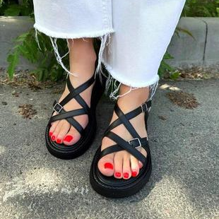 Black Strap Sandals