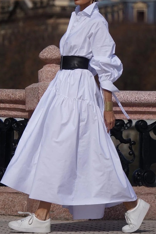 Lel Long Sleeve Casual Long Dress