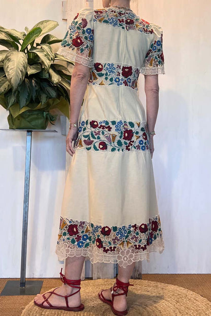 Elegant Flower Lace Patchwork Dress