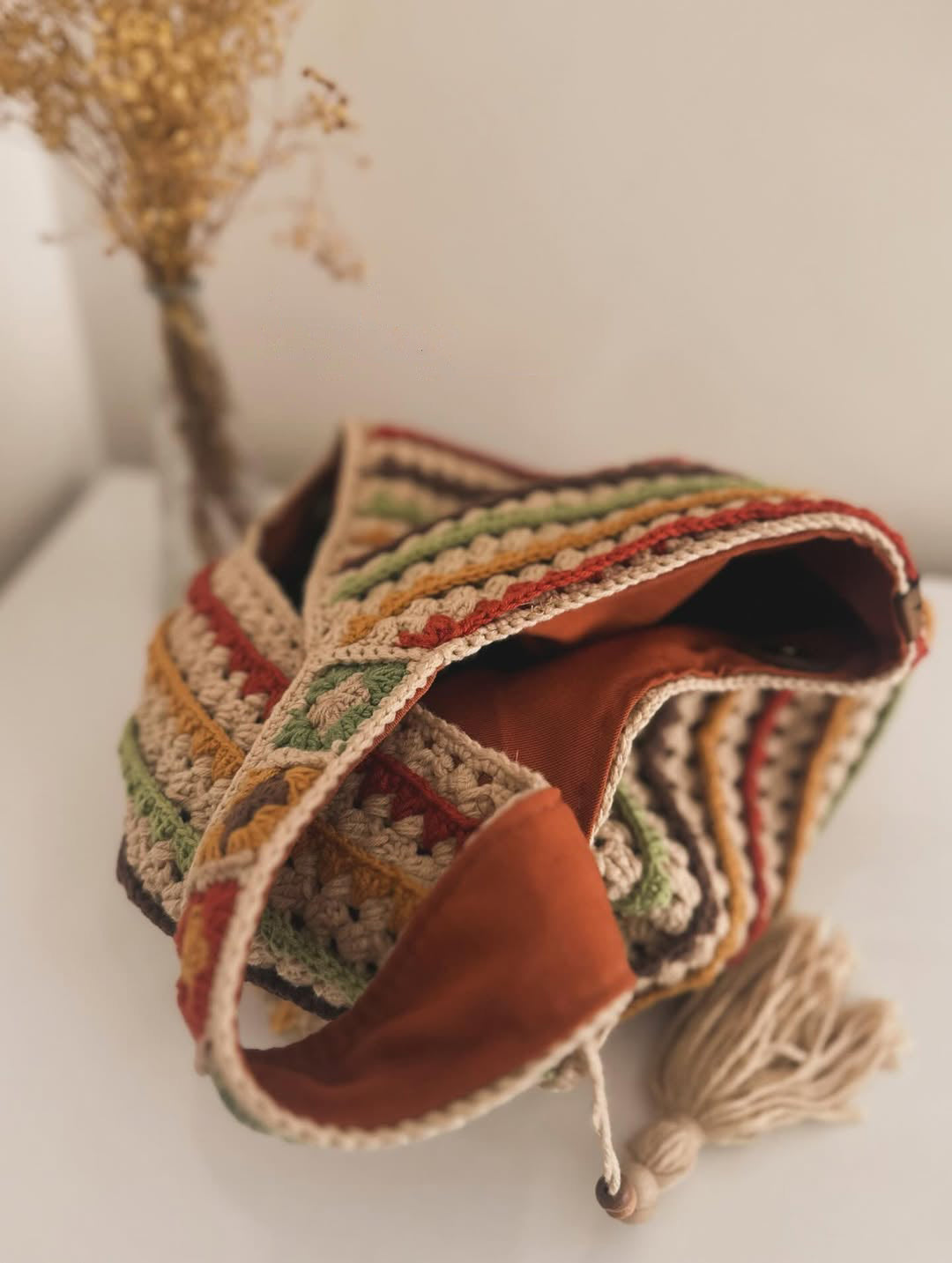 Multicolor Crochet Shoulder Bag
