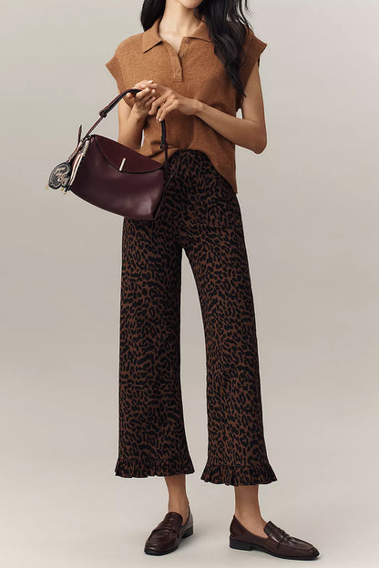Leopard-print Lace Pants