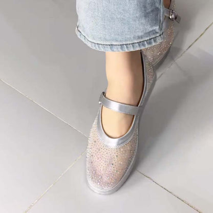 Rhinestone Sparkle Mesh Flats