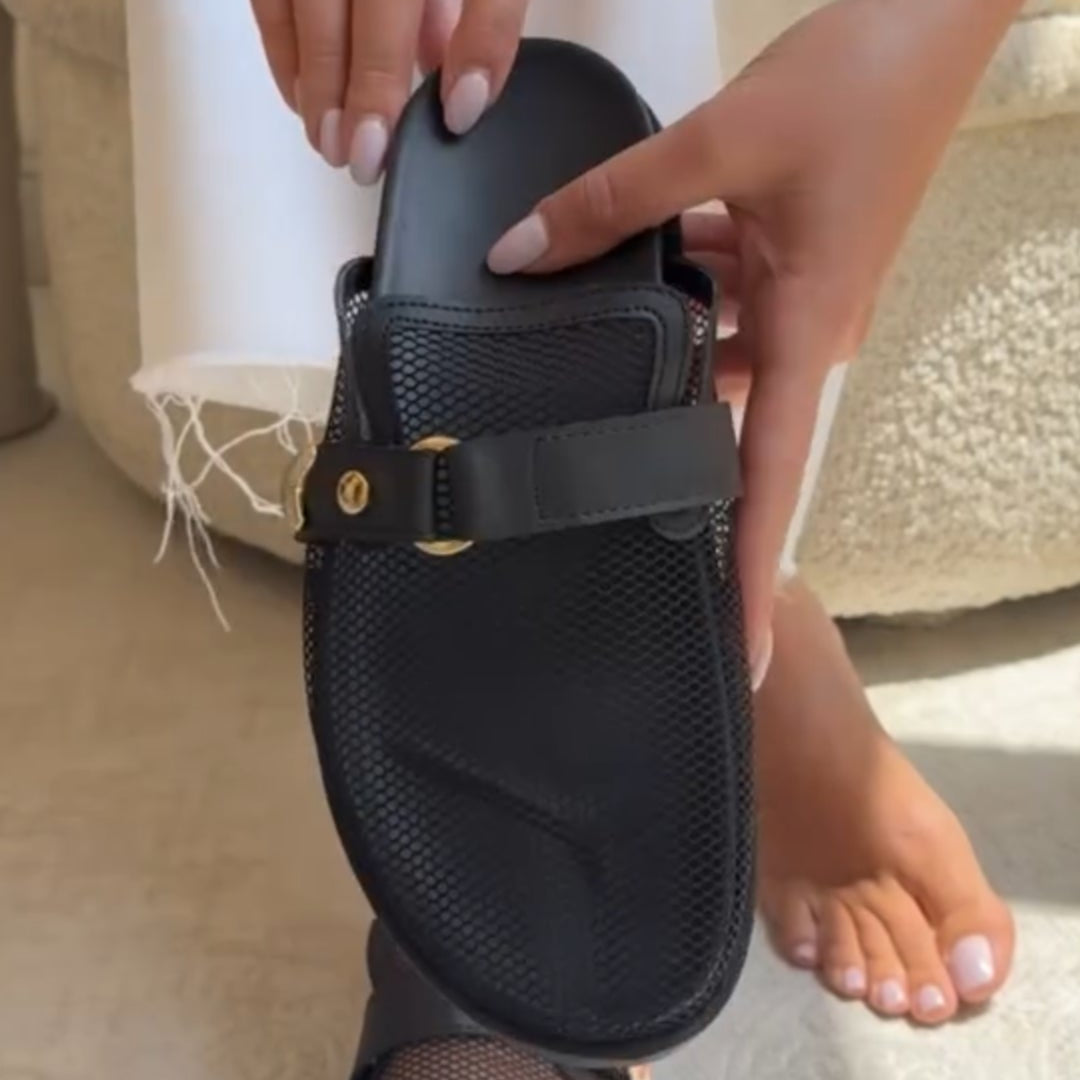 Leather Buckle Sandals