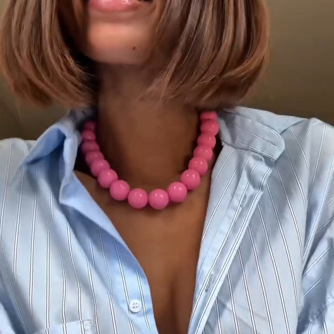 Solid Beaded Clavicle Chain