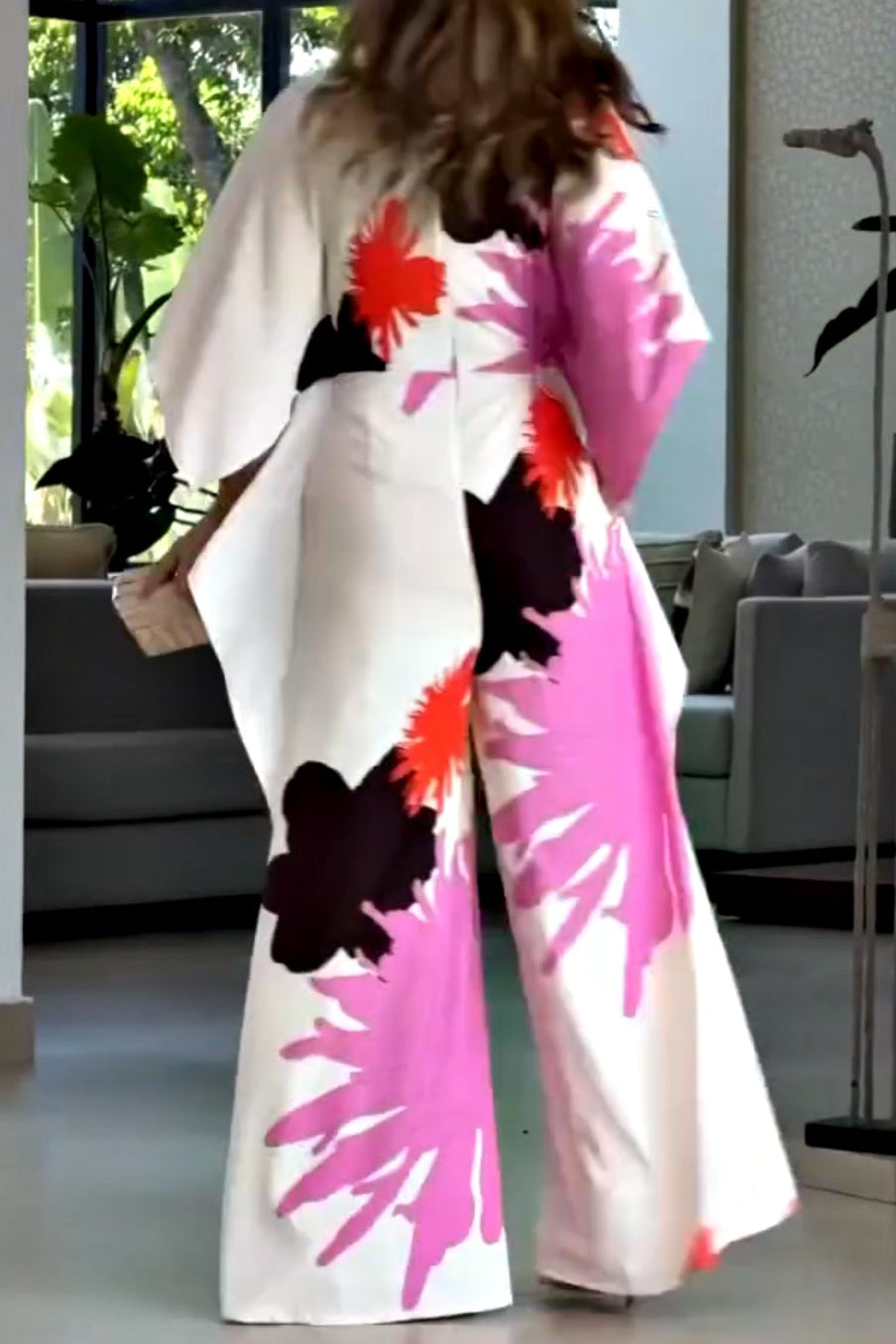 Fashionable Contrast Color, V-neck Design Slim Jumpsuit