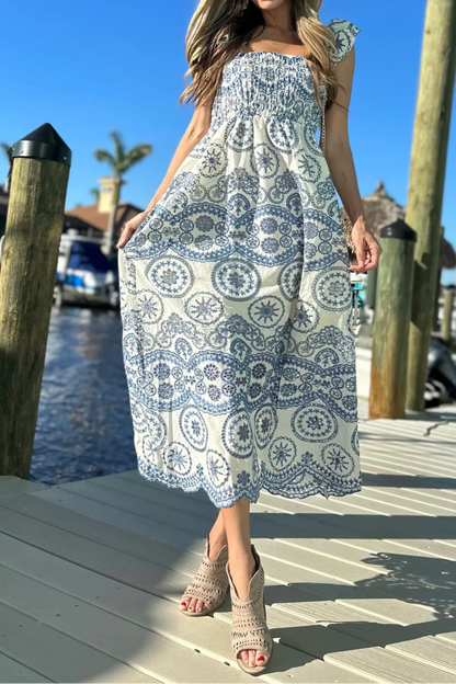Eyelet Midi Dress