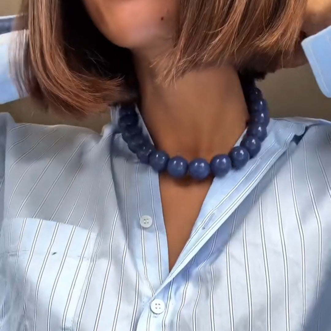Solid Beaded Clavicle Chain