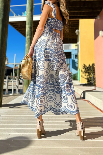 Eyelet Midi Dress