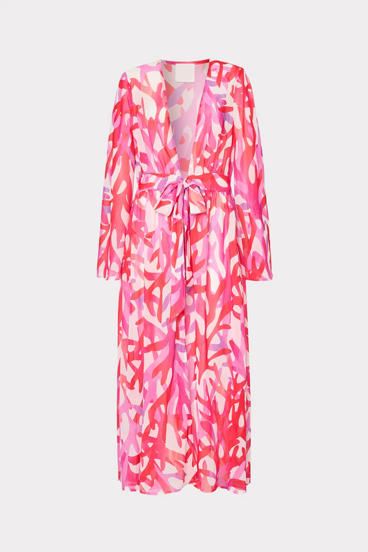Printed Chiffon Blouse Maxi Dress