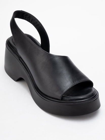 Arched Sole Side Cutout Wedge Sandals