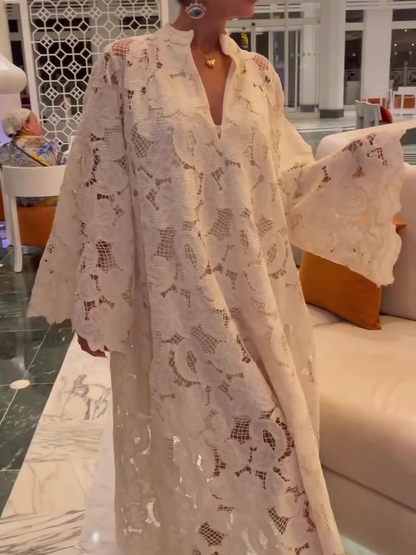 Loose Cut-Out Lace Dress