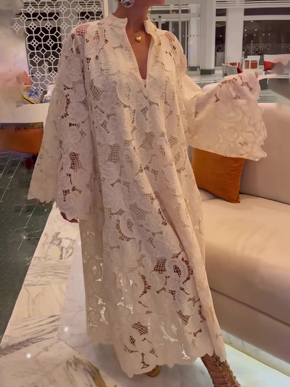 Loose Cut-Out Lace Dress