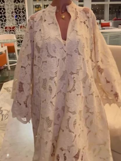 Loose Cut-Out Lace Dress