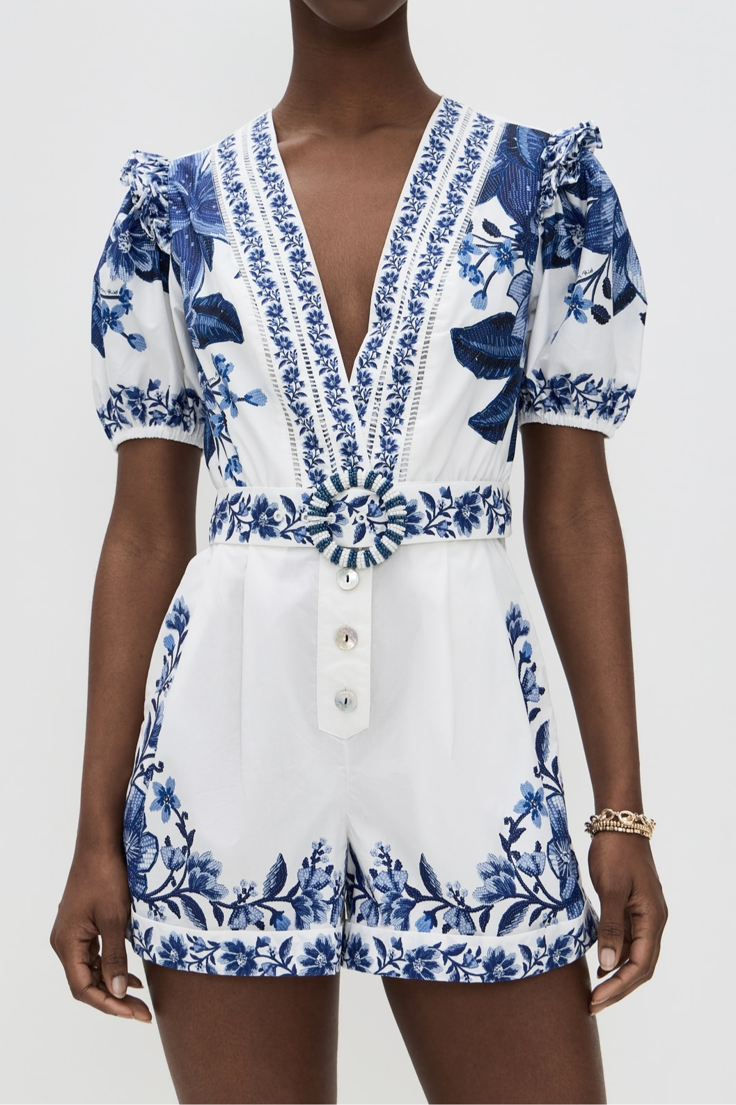 Blue Simple Printed Jumpsuit
