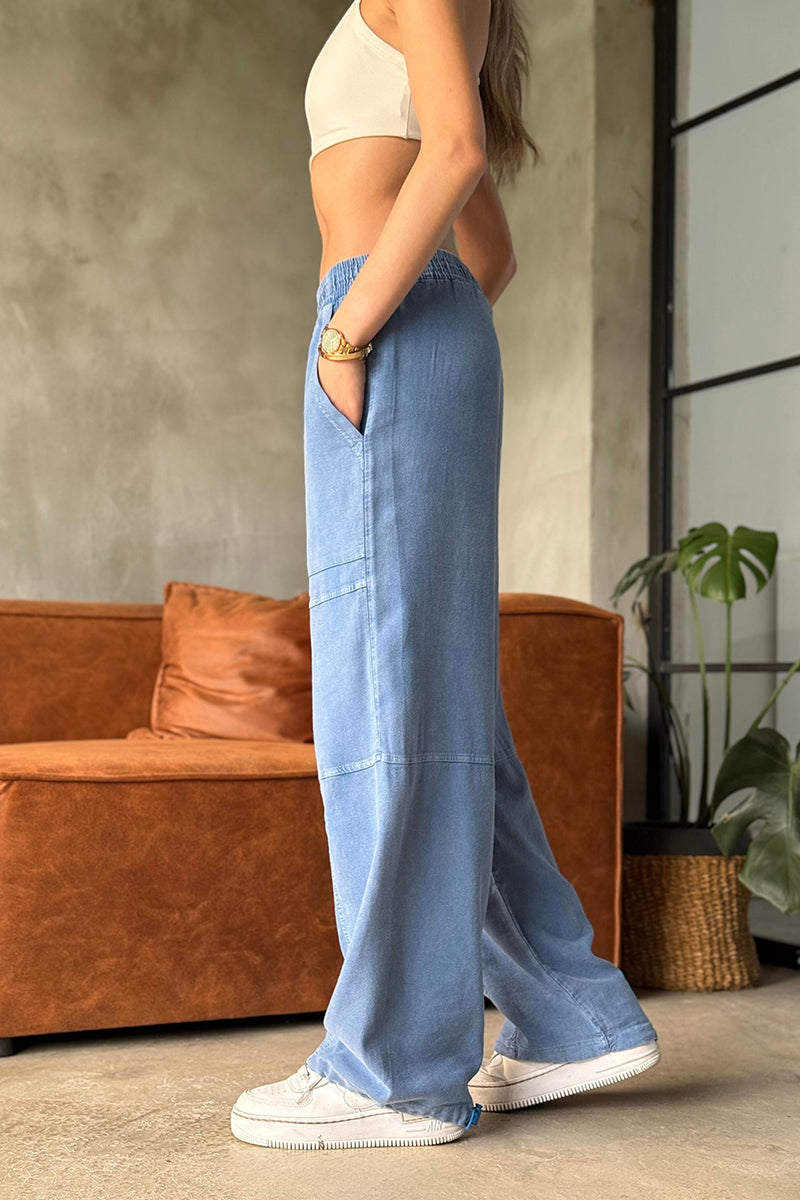 Loose Wide Leg Drawstring Pure Cotton Casual Sports Pants