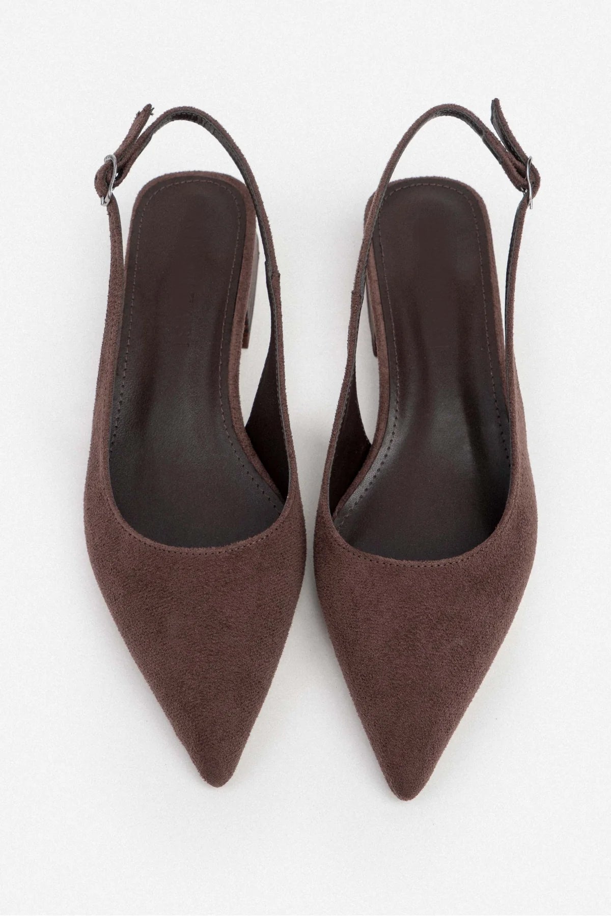 Brown Low-Heeled Strap Sandals
