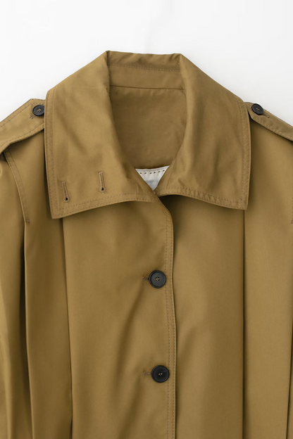 Lapel Short Fashionable Single-breasted Pleated Jacket