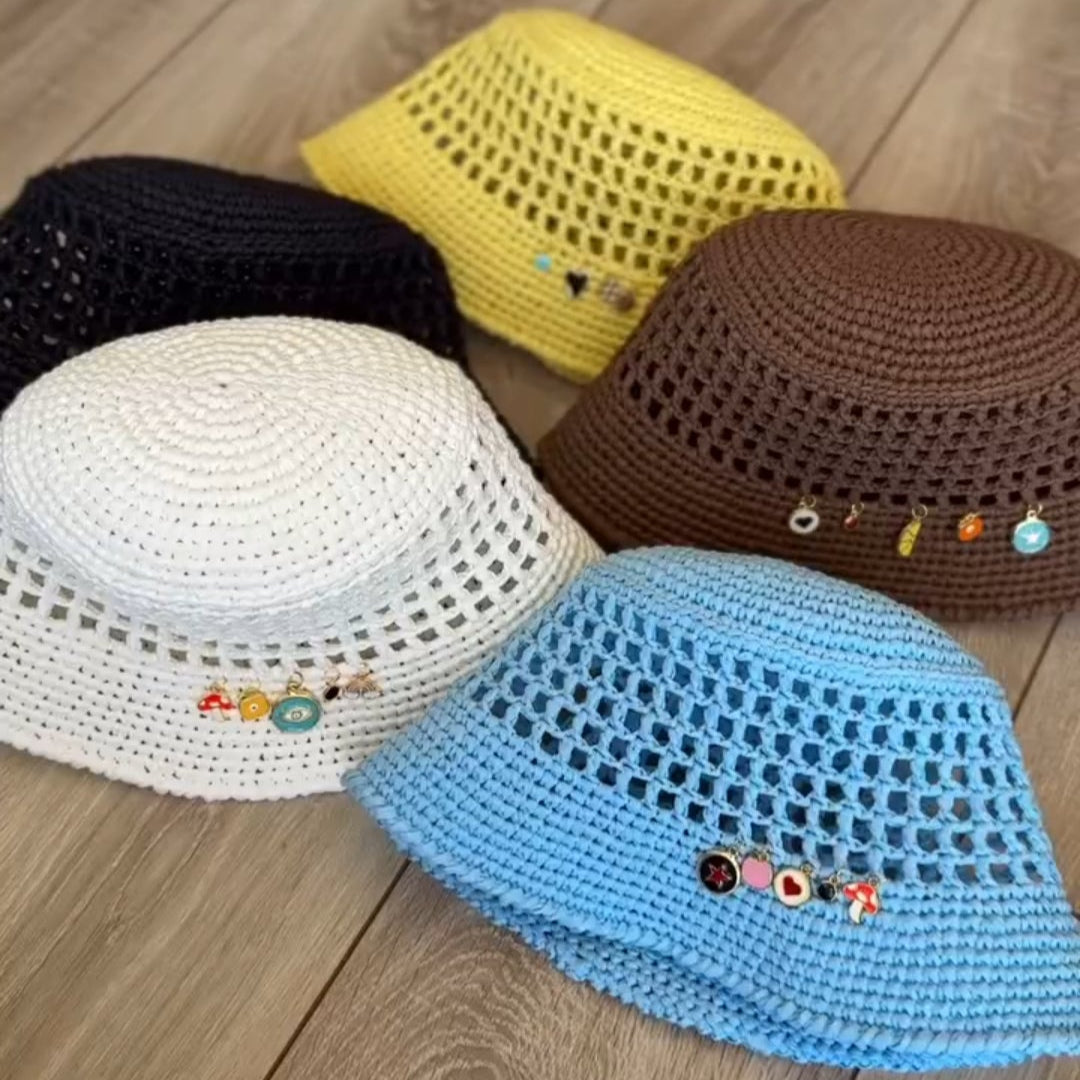 Solid Color Woven Fisherman Hat