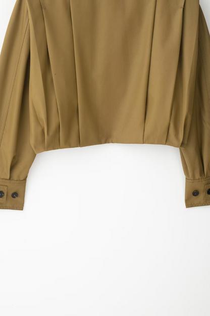 Lapel Short Fashionable Single-breasted Pleated Jacket