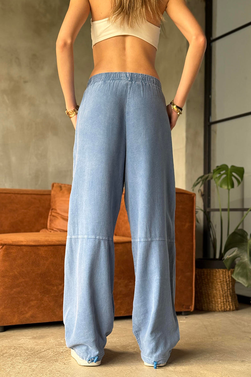 Loose Wide Leg Drawstring Pure Cotton Casual Sports Pants