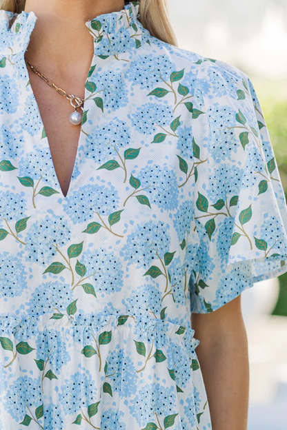 Light Blue Floral Midi Dress