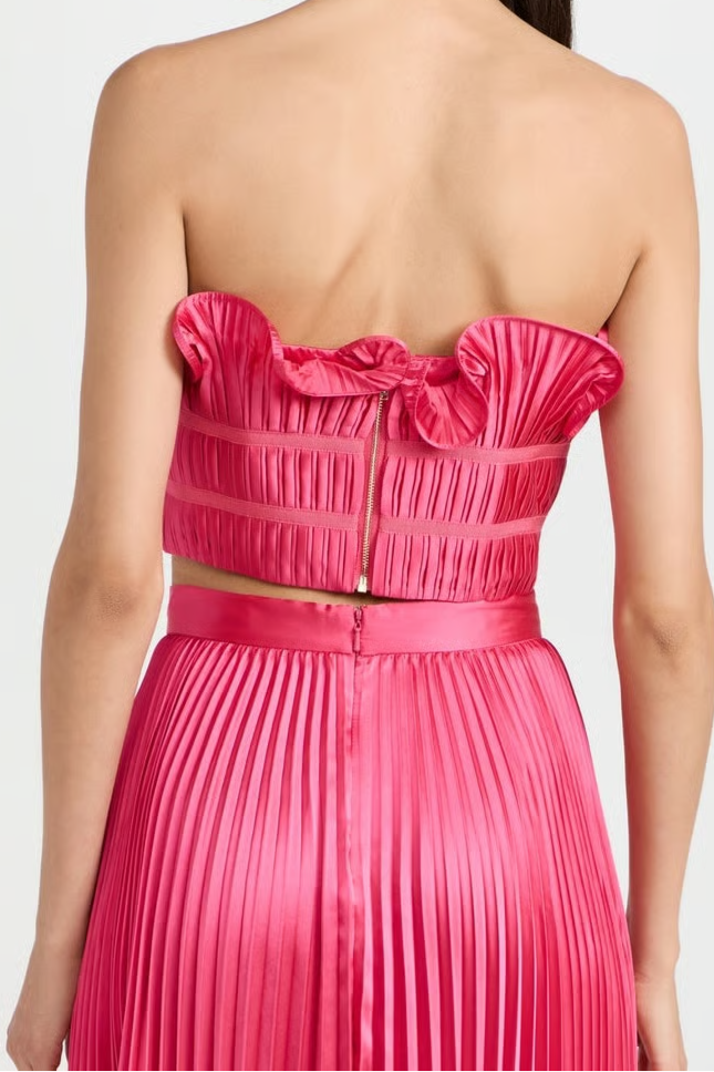 Strapless Ruffle Skirt Suit
