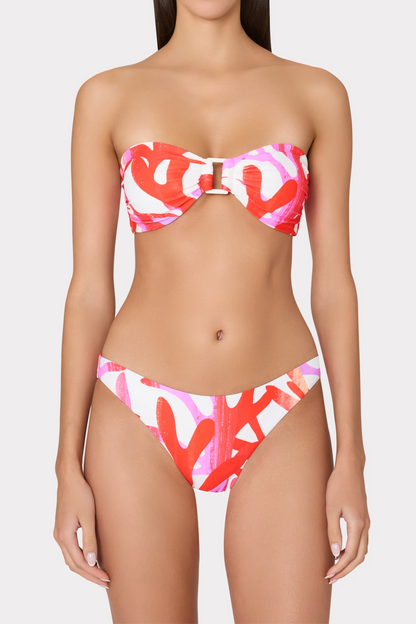 Printed Strapless Bikini Swimsuit