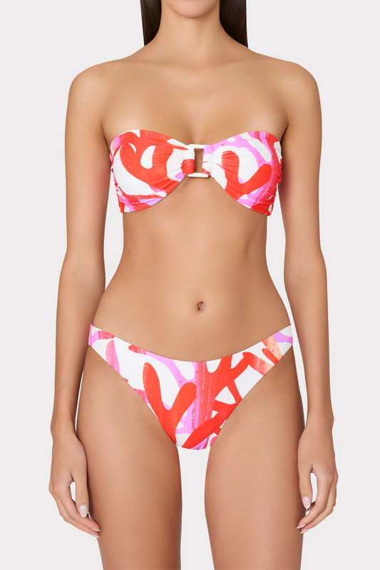 Printed Strapless Bikini Swimsuit
