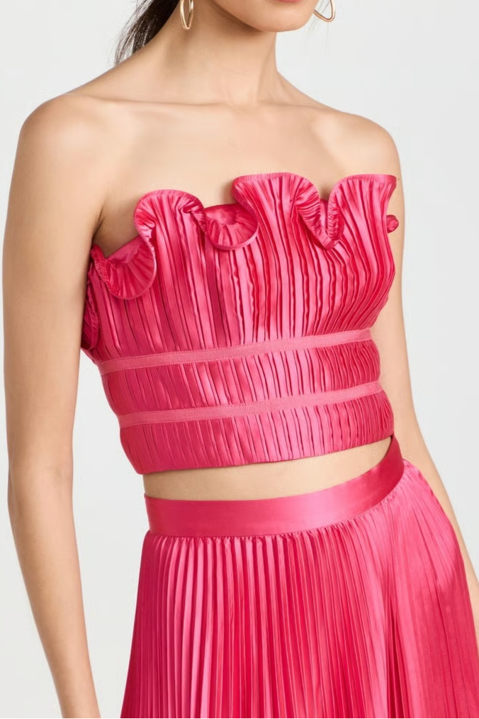 Strapless Ruffle Skirt Suit