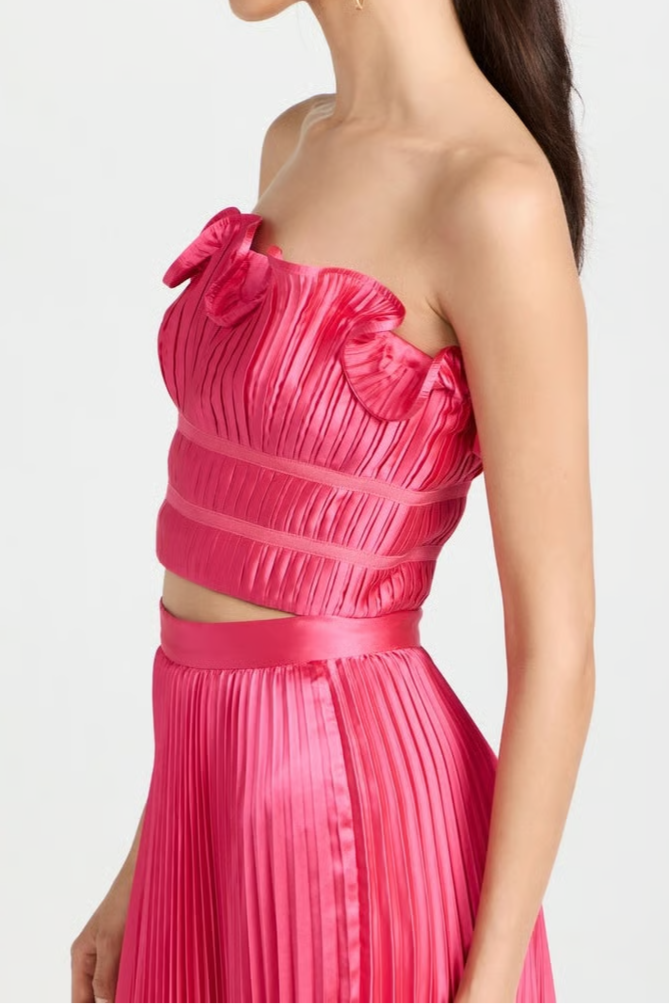 Strapless Ruffle Skirt Suit