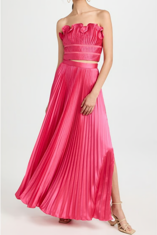 Strapless Ruffle Skirt Suit
