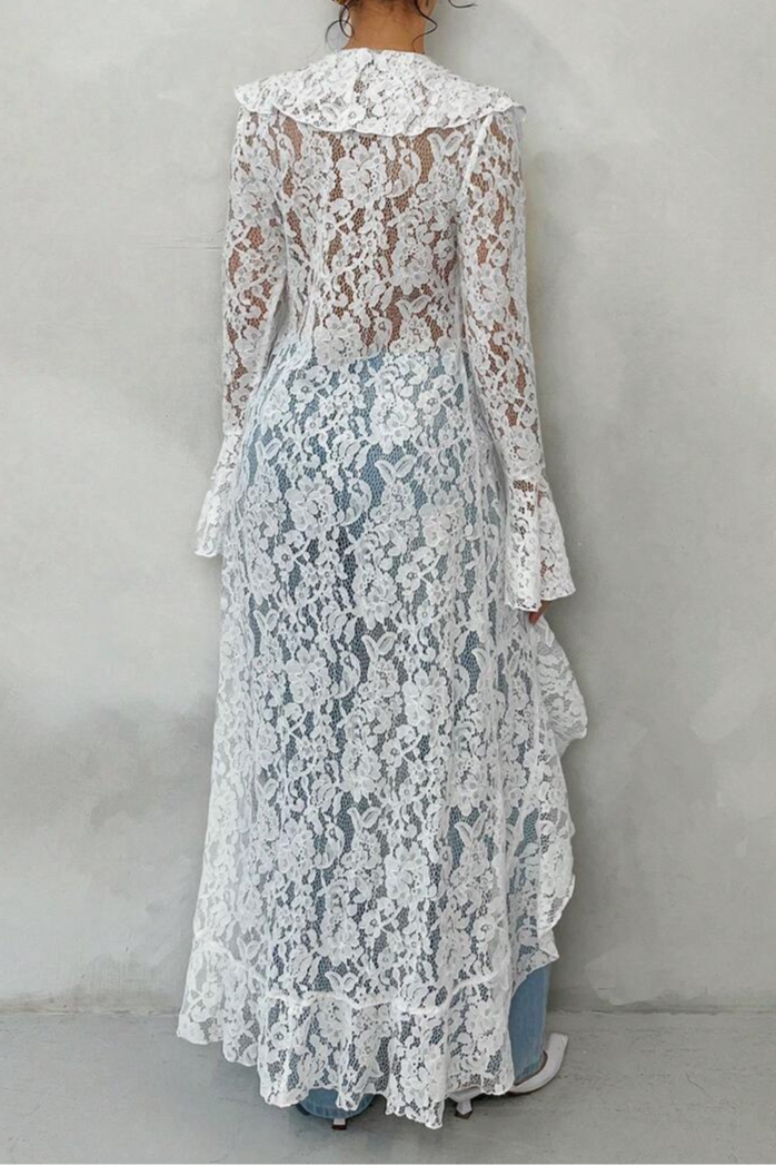 Irregular Lace Stacked Robe