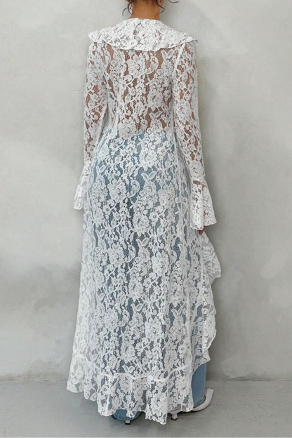 Irregular Lace Stacked Robe