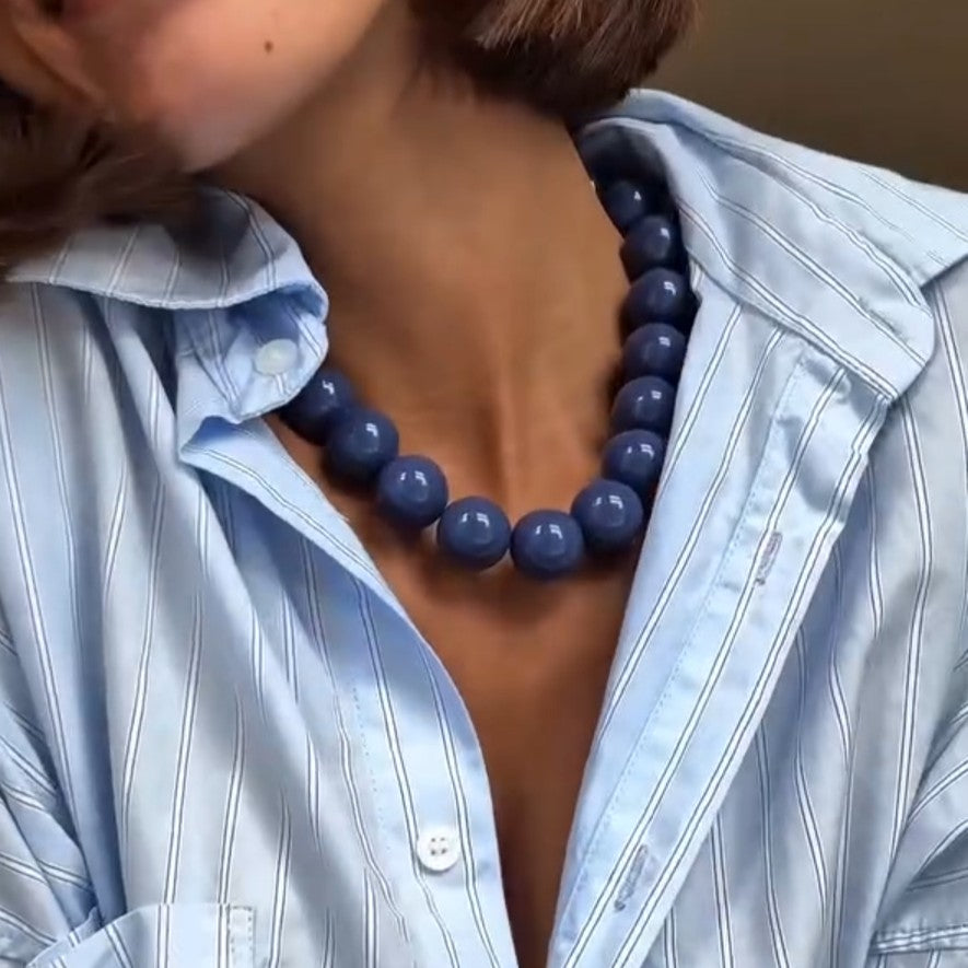 Solid Beaded Clavicle Chain