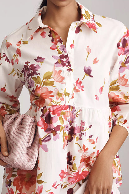 Plum Print Shirt Dress