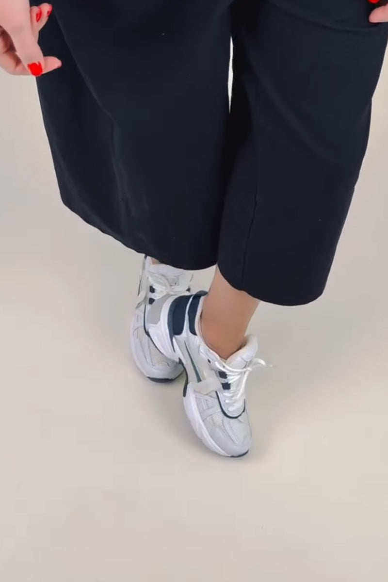 White And Blue Fashion Sneaker