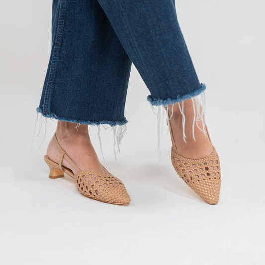 Light Brown Woven Dew Heels