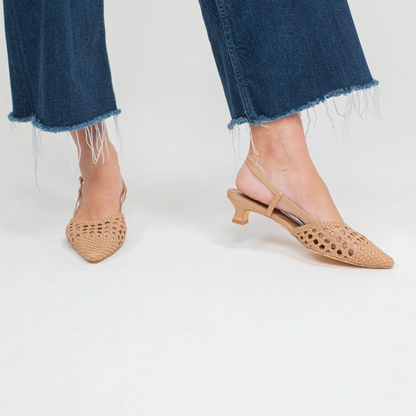 Light Brown Woven Dew Heels