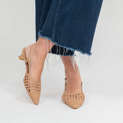 Light Brown Woven Dew Heels