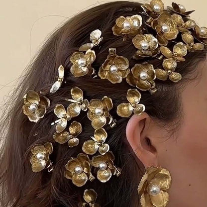 Vintage Pearl Flower Hairpin Side Clip Hair Accessories